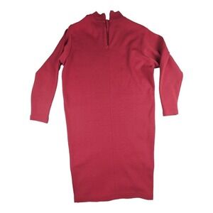 Andrea Jovine Red 100% Wool Long Sleeve Sweater Dress S Capsule Wardrobe Flaw